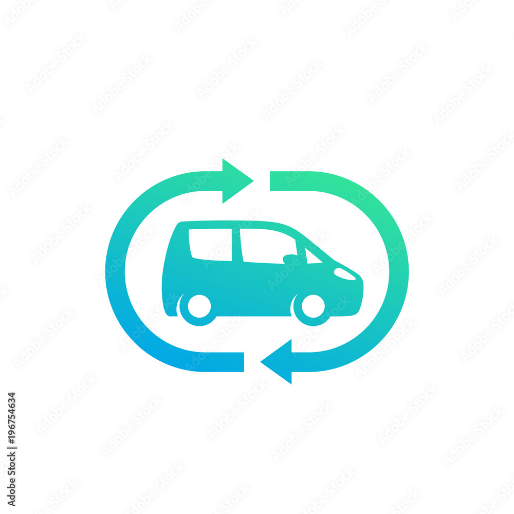 carsharing service icon, vector logo design