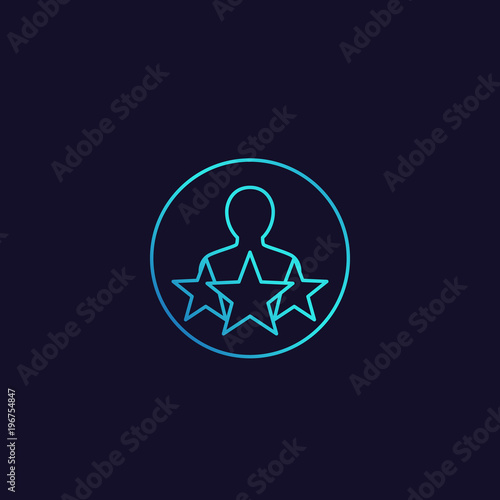 customer satisfaction icon, line art