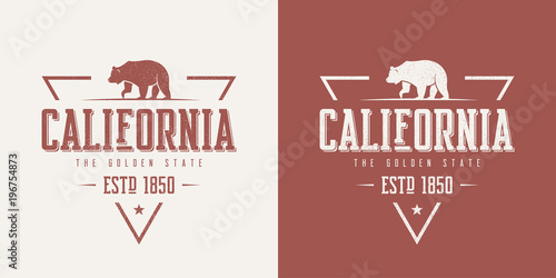 California state textured vintage vector t-shirt and apparel des