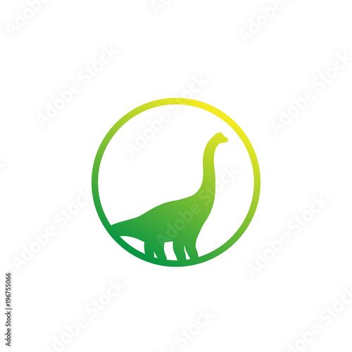 dinosaur, sauropod vector logo isolated on white