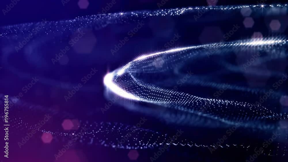 3d rendering background with particles and depth of field. Loop animation, seamless footage. Dark digital abstract background with beautiful glowing particles. Blue color V12 3d rendering background with particles and depth of field. Loop animation, seamless footage. Dark digital abstract background with beautiful glowing particles. Blue color V12