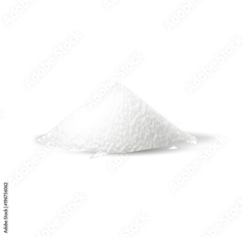 Realistic vector salt or shugar powder pile, heap.