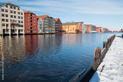Stadtansicht von Trondheim im Winter