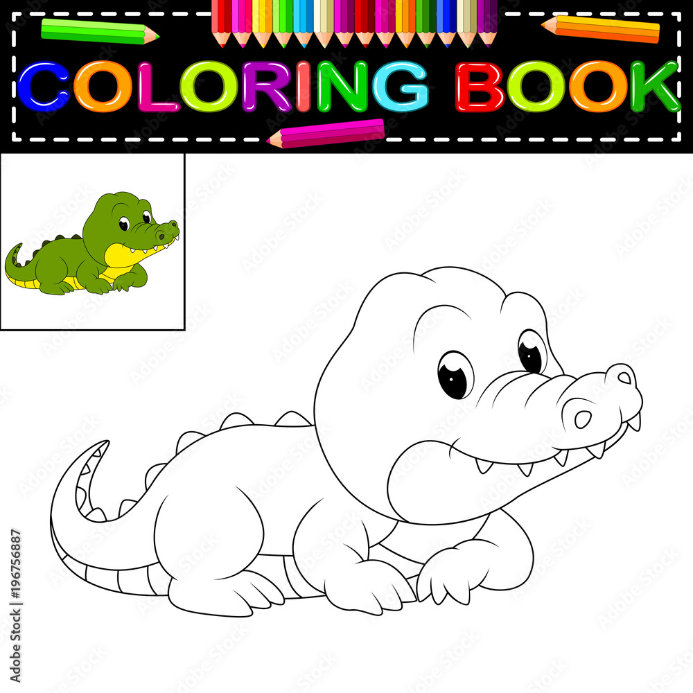 Fototapeta premium crocodile coloring book