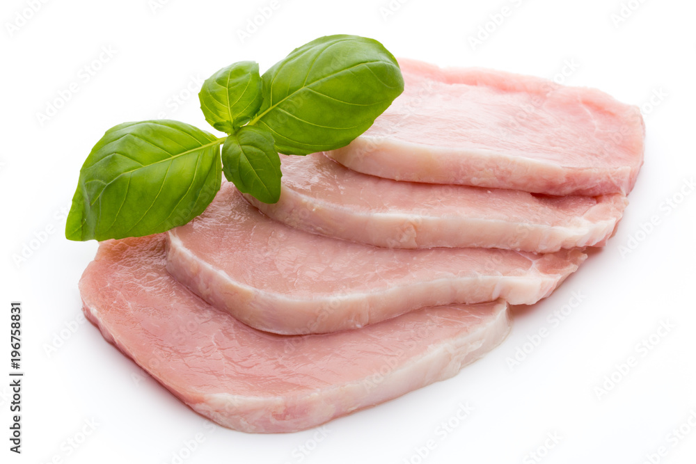 Fresh raw beef steak isolated on white background, top view. Fresh raw beef steak isolated on white background, top view.