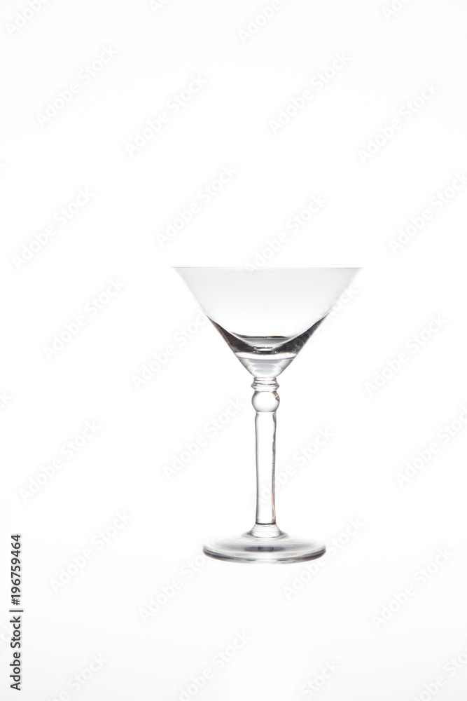 Martini glass high key photo in studio isolated on white background Martini glass high key photo in studio isolated on white background