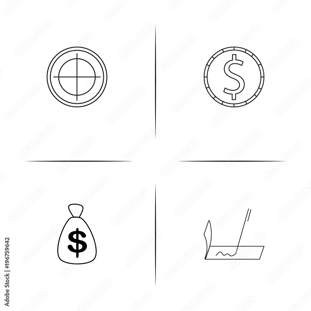 Banking, Finance And Money simple linear icon set.Simple outline icons Banking, Finance And Money simple linear icon set.Simple outline icons
