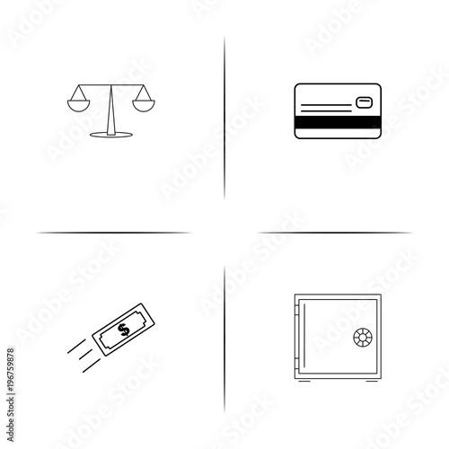 Banking, Finance And Money simple linear icon set.Simple outline icons