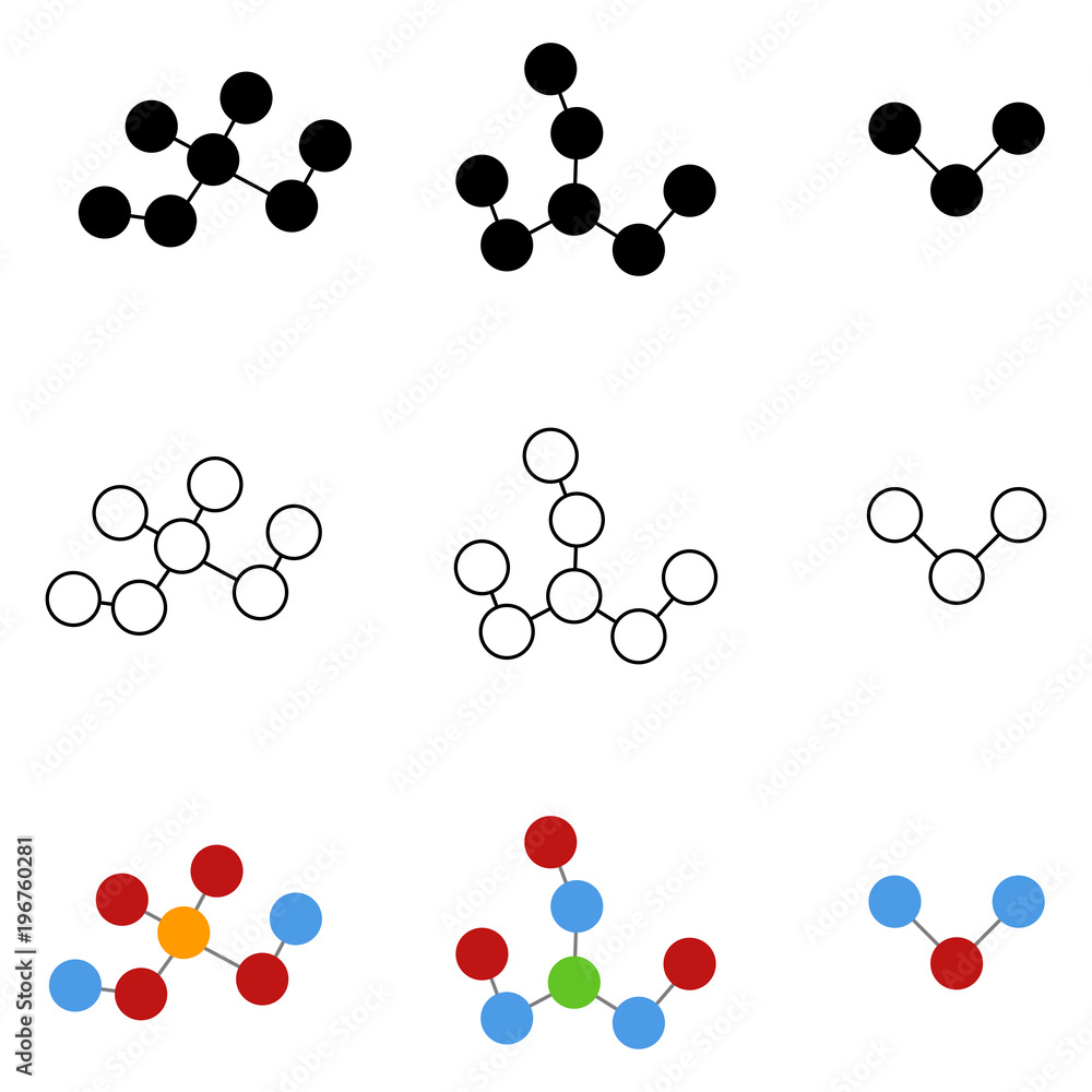 Vector Set of Molecular Connection Icons