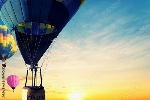 Beautiful balloon in the sky at sunset. 