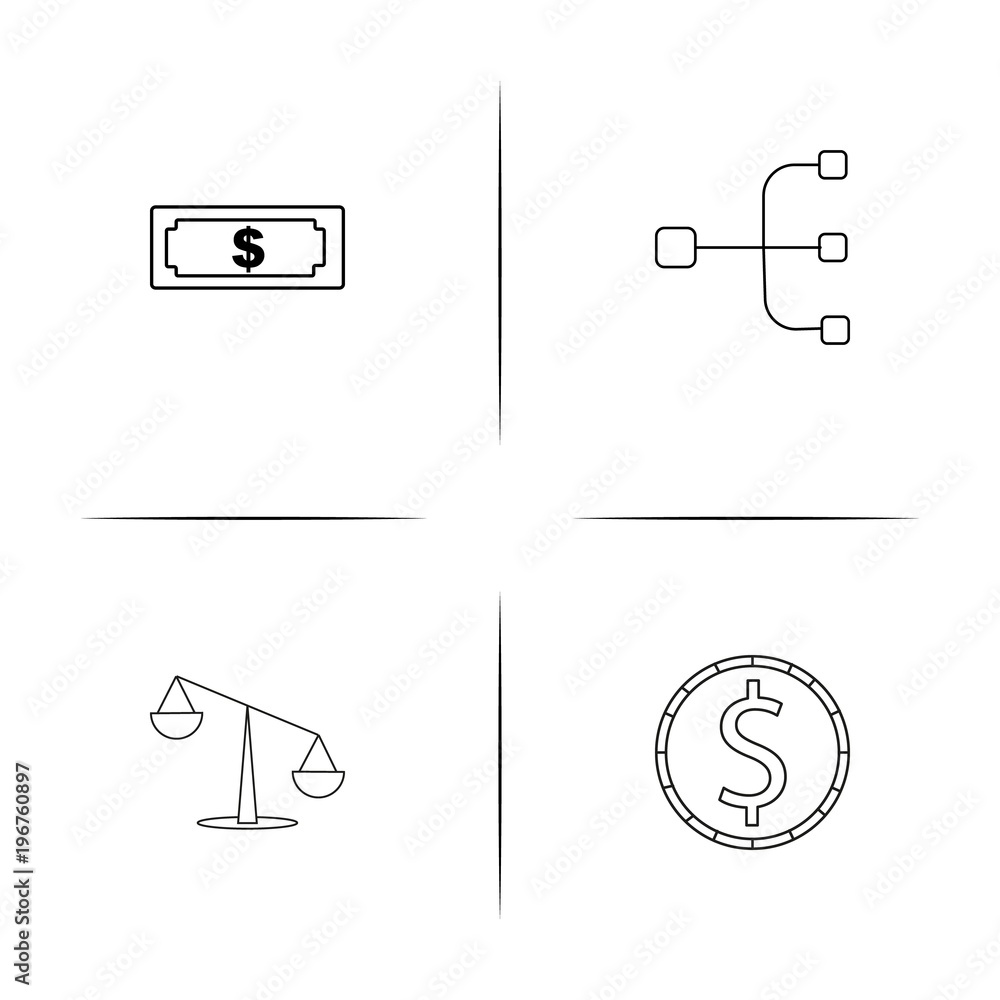 Banking, Finance And Money simple linear icon set.Simple outline icons Banking, Finance And Money simple linear icon set.Simple outline icons