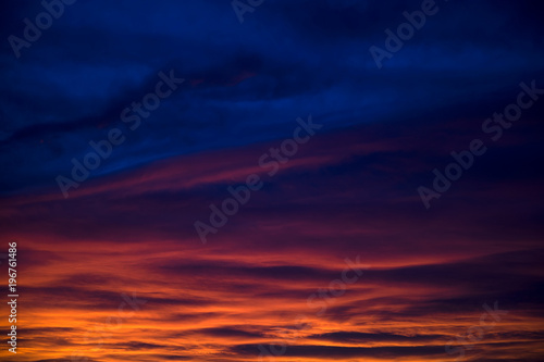 View at sunset sky