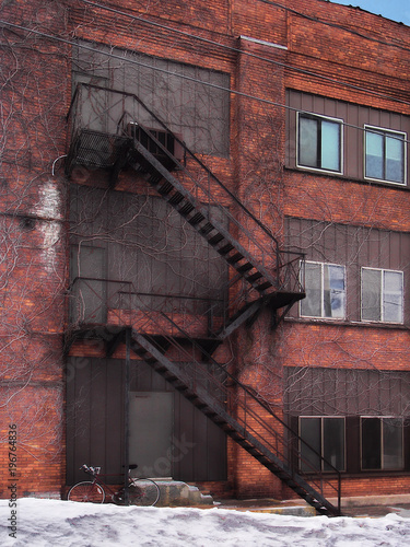 Fototapet fire escape stairs