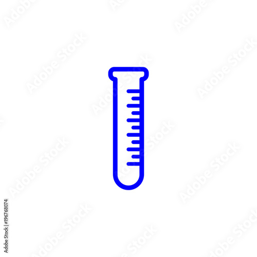 Blue test tube illustration on white