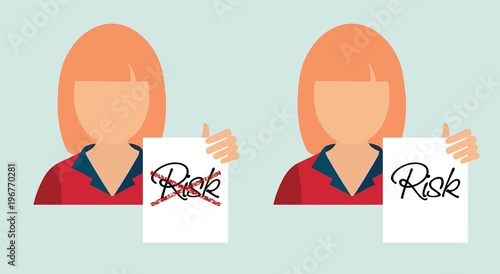 Женщина. Риск. Изолируемый фон.