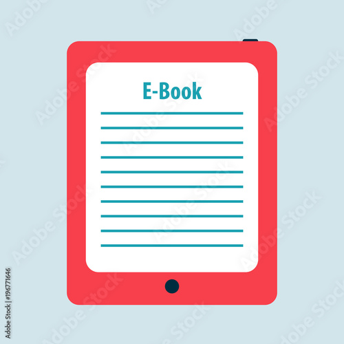 Ebook reader flat icon. Free royalty images.