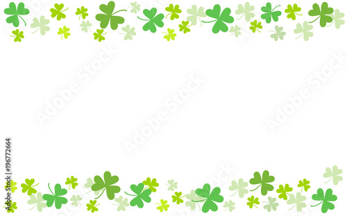 Spring background (postcard, banner, frame) with clover elements. St.Patrick 's Day. Religion and celebration.