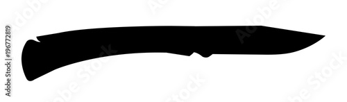 Vector silhouette of pocket knife isolated on white background