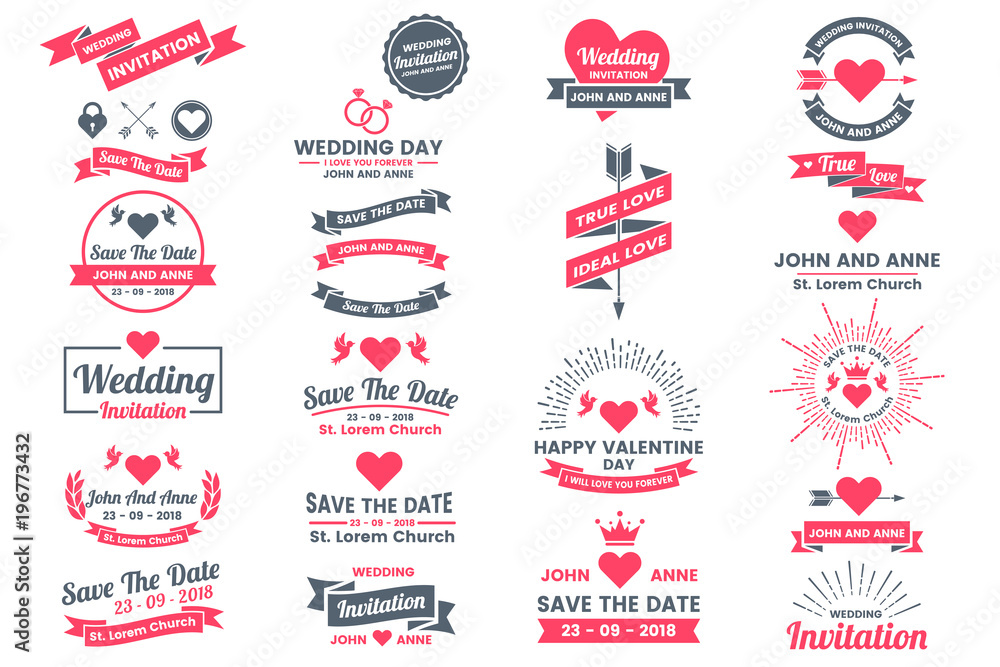 Naklejka premium Wedding Retro Vintage Vector Label