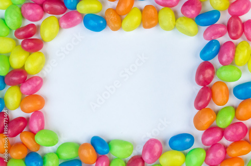 Jelly bean frame with white space for text