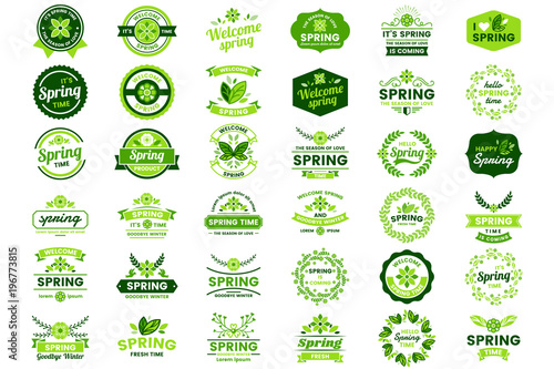 Spring Retro Vintage Vector Label