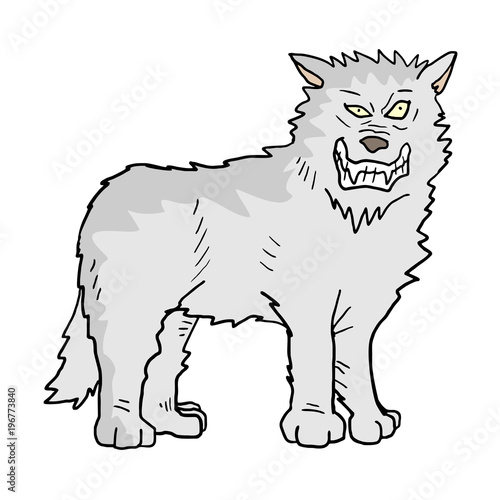 White wolf illustration