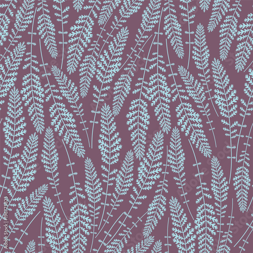 Seamless floral pattern. Repeating texture on a violet background. Perfect for printing on fabric or paper.