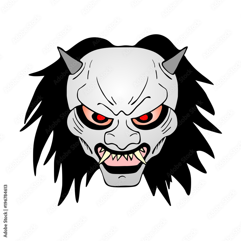 oriental demon mask illustration oriental demon mask illustration
