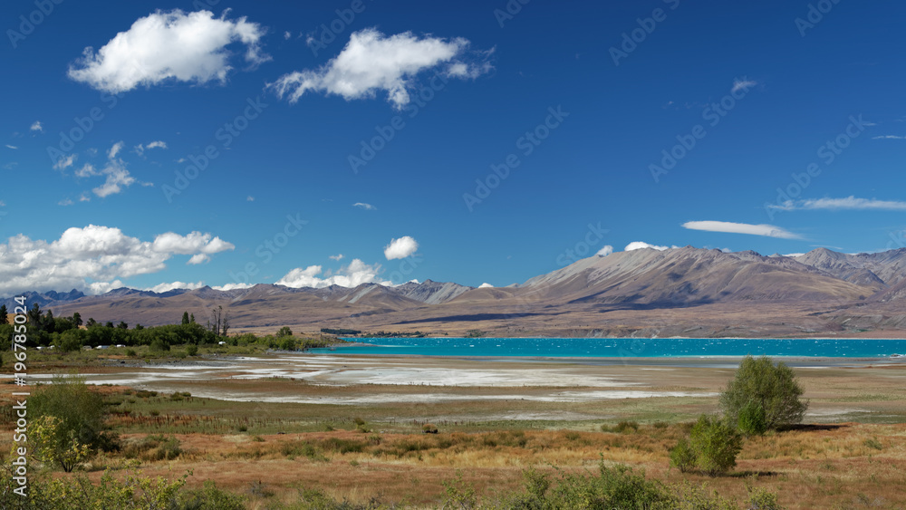 Distant View of Lake Tekapo on a Summer's Day
