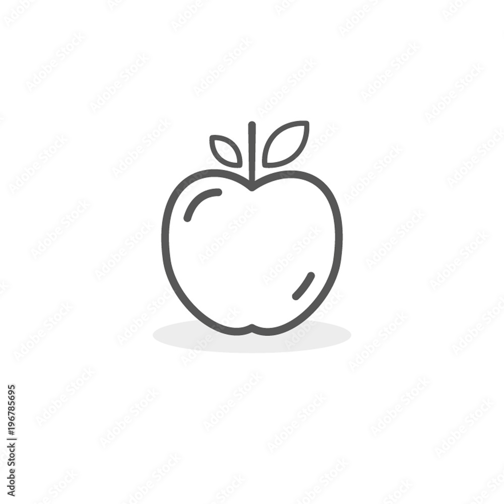 Apple icon. Outline and isolated fresh fruit. Vector illustration, flat and minimal style. Apple icon. Outline and isolated fresh fruit. Vector illustration, flat and minimal style.