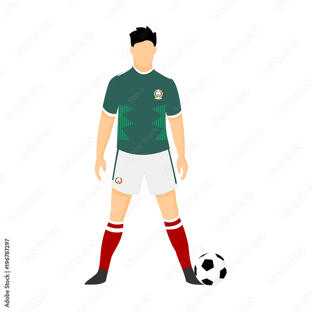 Mexico Football Jersey National Team World Cup Illustration