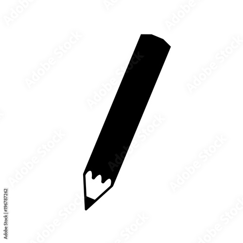 Pencil icon. Classical wooden pencil with graphite lead. Vector Illustration