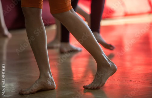 dancers foots  legs  on floor