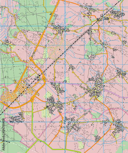 Abstract geographical map. Color vector image