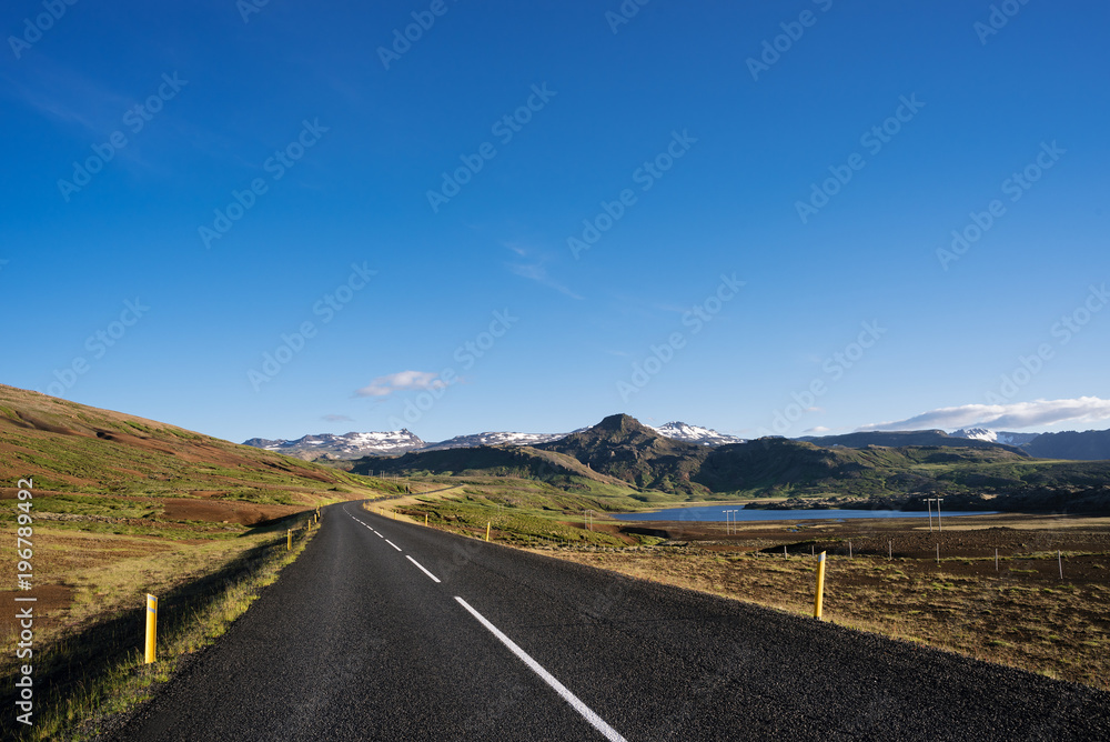 Road in Iceland with Mountain View
