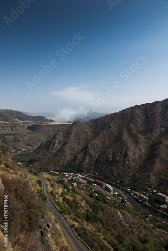 Mountain panorama from the area of Alaverdi in Armenia