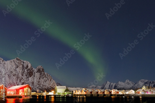 Northern lights - Sky over Norway, Svolvaer, Lofoten photo