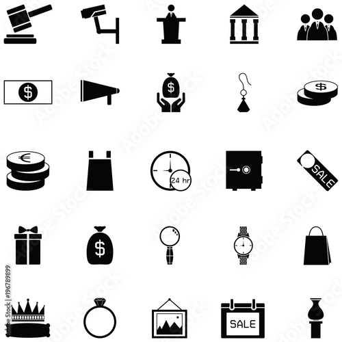 auction icon set