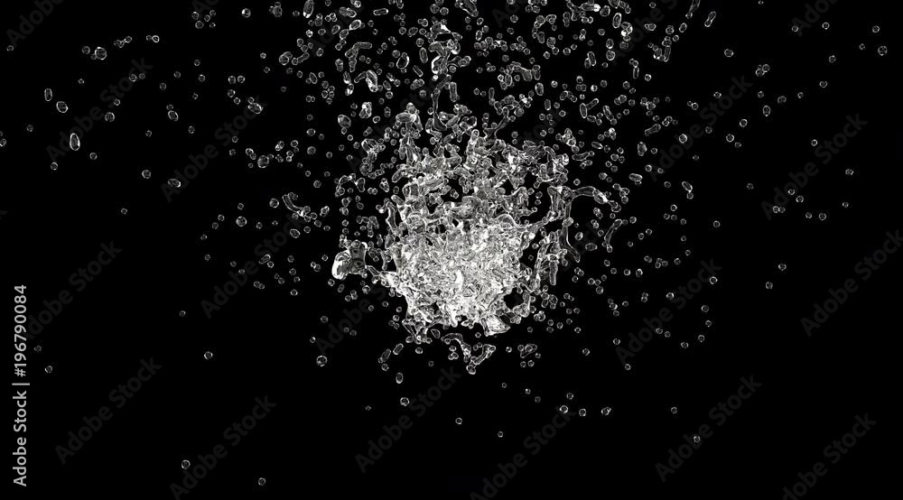 Water splash on black Water splash on black