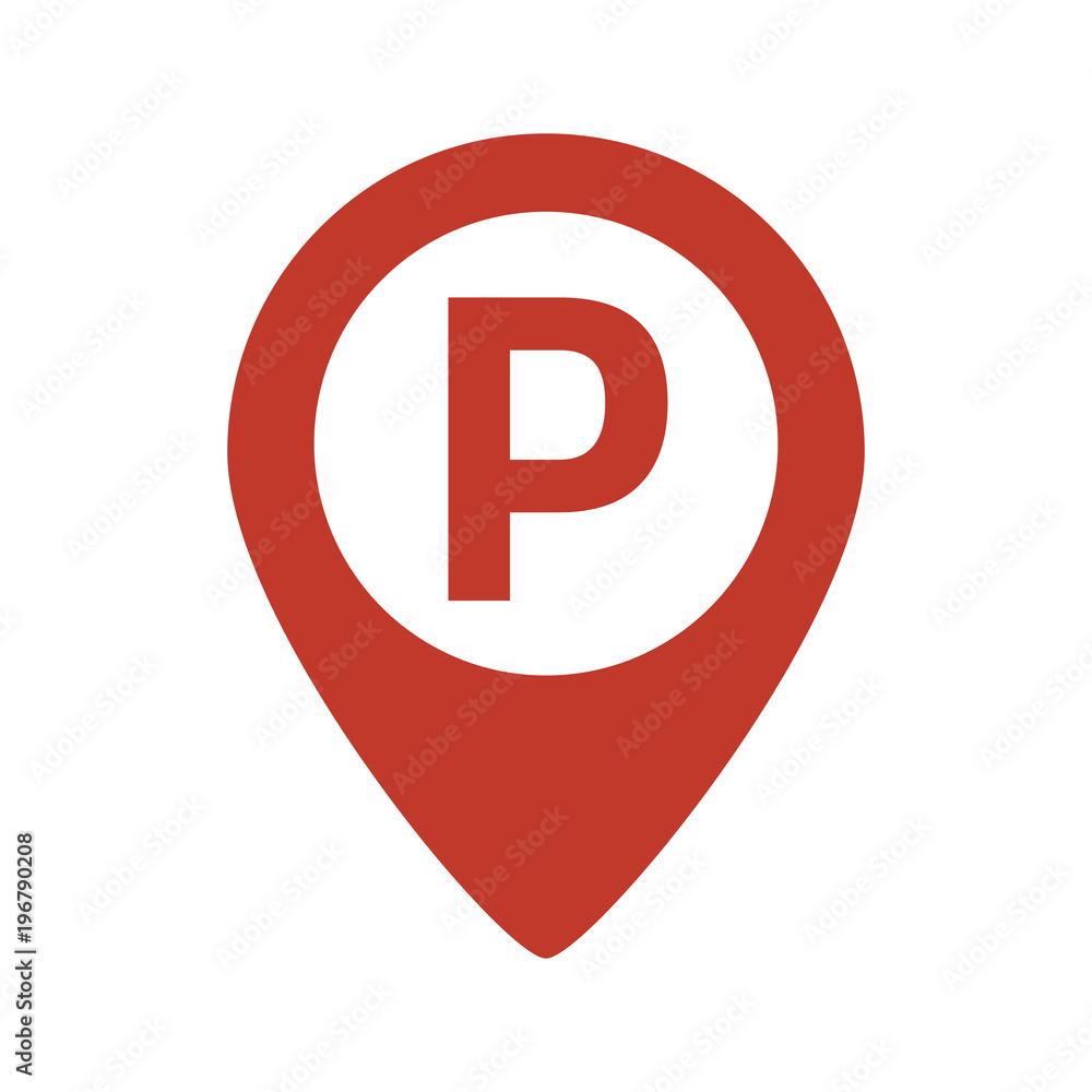 Fototapeta premium Map marker with parking icon