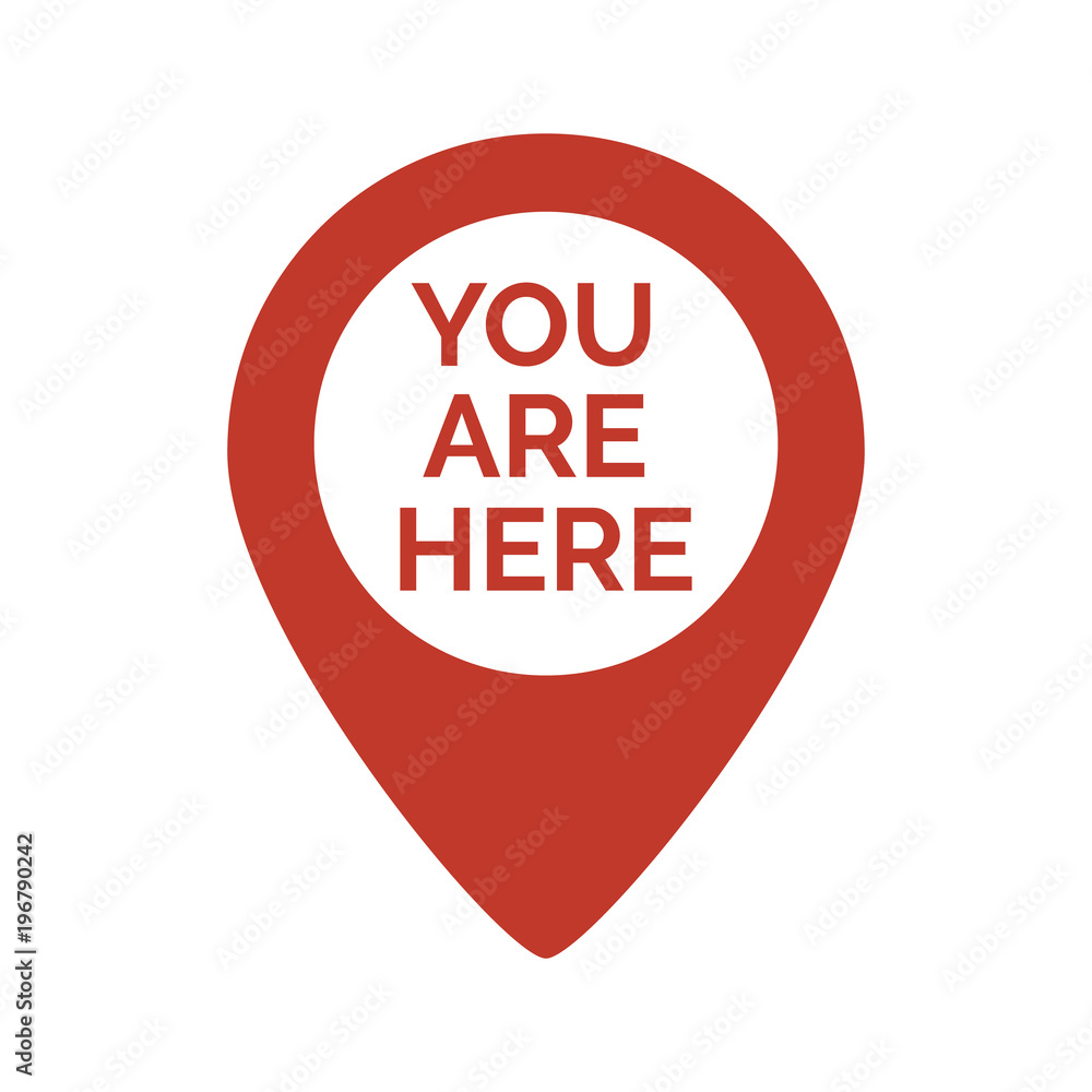 Marker location icon with you are here Marker location icon with you are here