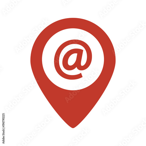 Map pointer with email icon