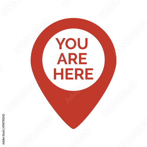 Marker location icon with you are here photo
