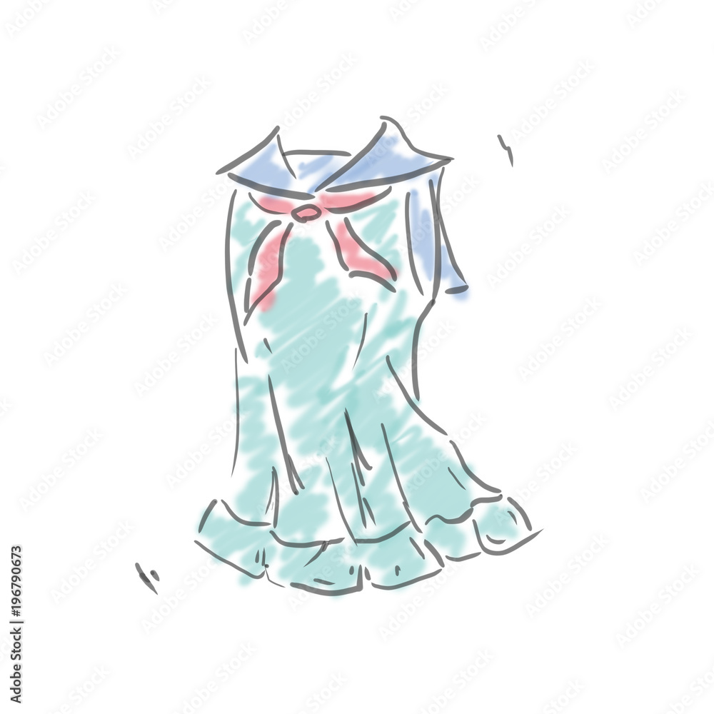 ワンピース ファッション 小物 落書き風ゆるいイラスト Stock Illustration Adobe Stock ワンピース ファッション 小物 落書き風ゆるいイラスト Stock Illustration Adobe Stock