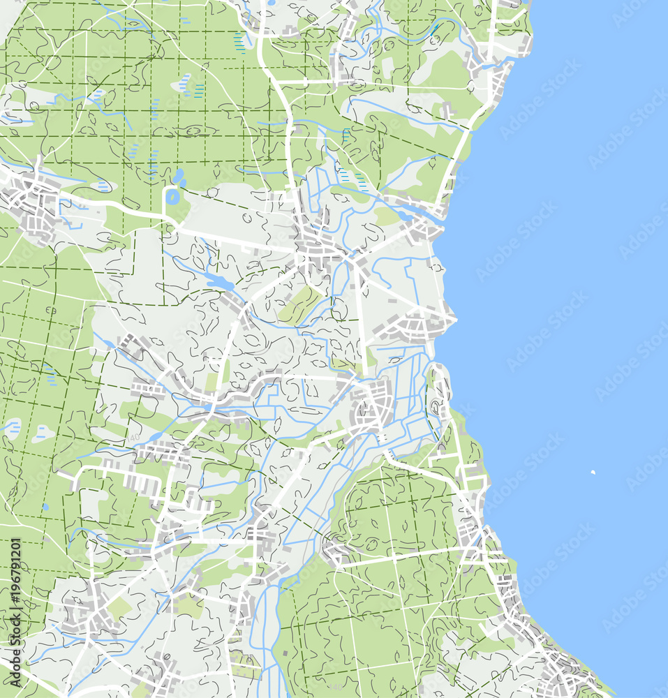 Naklejka premium Abstract geographical map. Color vector image