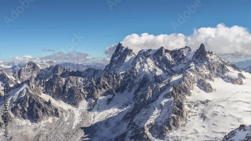 4k Mont Blanc valley timelapse. French Alps view