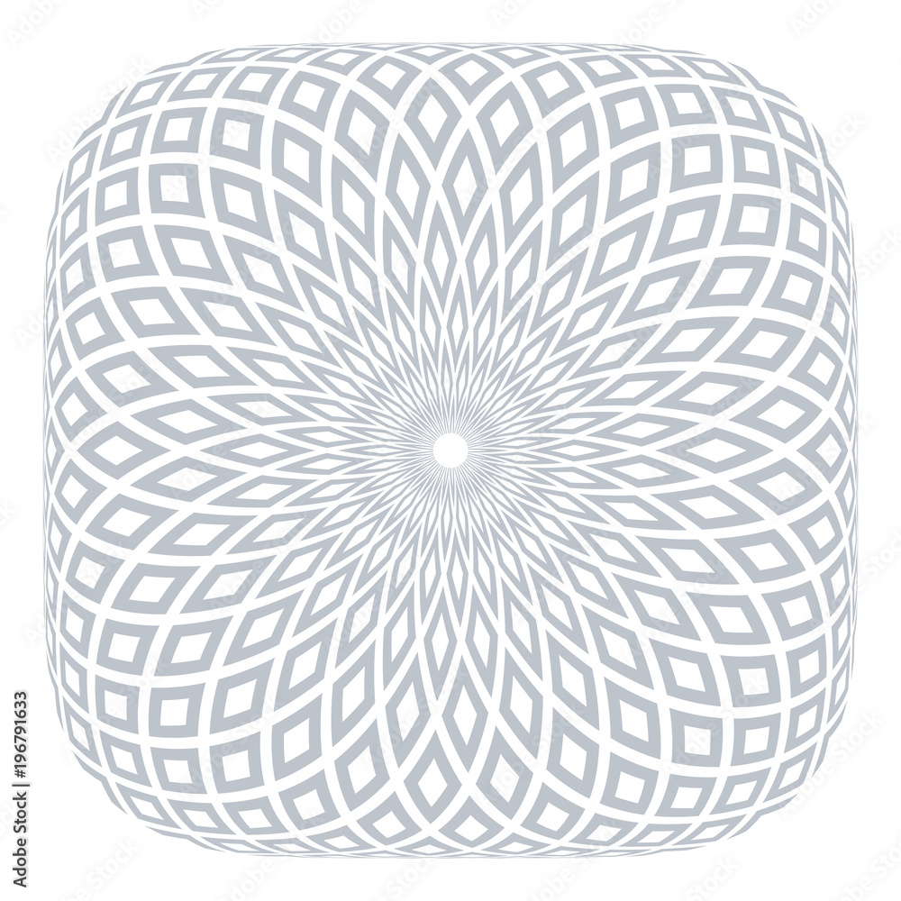 Geometric rotation pattern in square 3D shape. Geometric rotation pattern in square 3D shape.