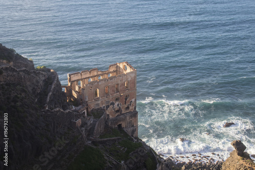 Old ruin build over the sea