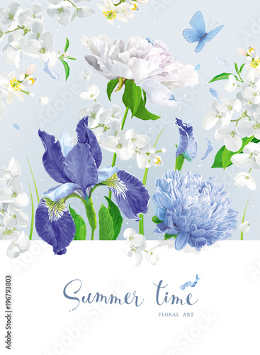 Blue summer flowers bouquet