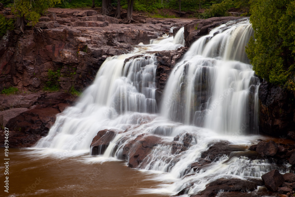 Gooseberry Falls, waterfall on Gooseberry River by the North Shore of Lake Superior, Minnesota